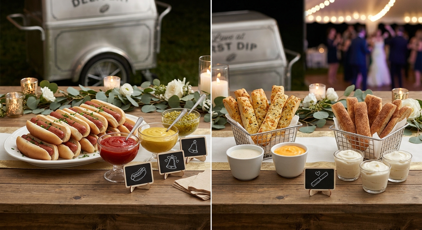 Late night catering spread from Nameless Catering Co.